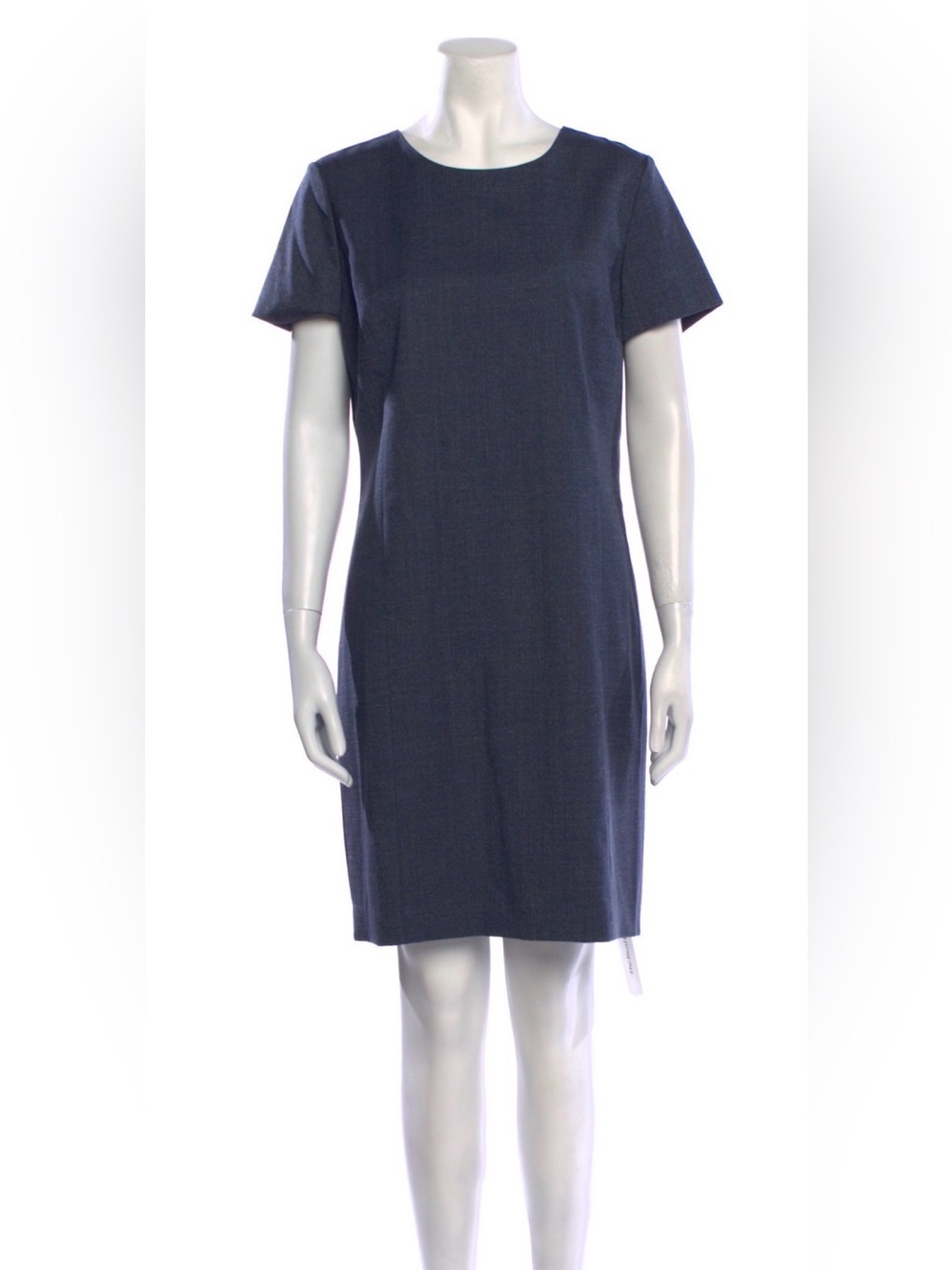 Theory Blue Short-Sleeve Shift Dress